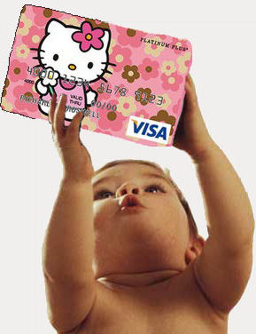 Bebê com cartão de crédito